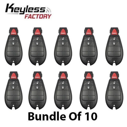 10 x 2008-2017 Chrysler Dodge Jeep VW / 3-Button Fobik Key / M3N5WY783X / 433 MHz (AFTERMARKET) (Bundle of 10)
