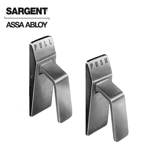 Sargent - 114P - Push/Pull Trim - Hospital Latch - Optional Handing - 5" Backset - UL Listed - ANSI Strike - US26D - Satin Chrome - Grade 1