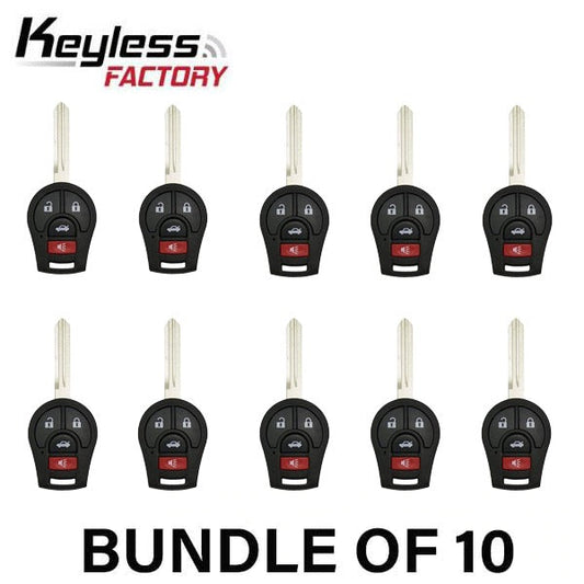 10 x 2003-2019 Nissan / 4-Button Remote Head Key / PN: H0561-3AA0B / CWTWB1U751 / (AFTERMARKET) (BUNDLE OF 10)