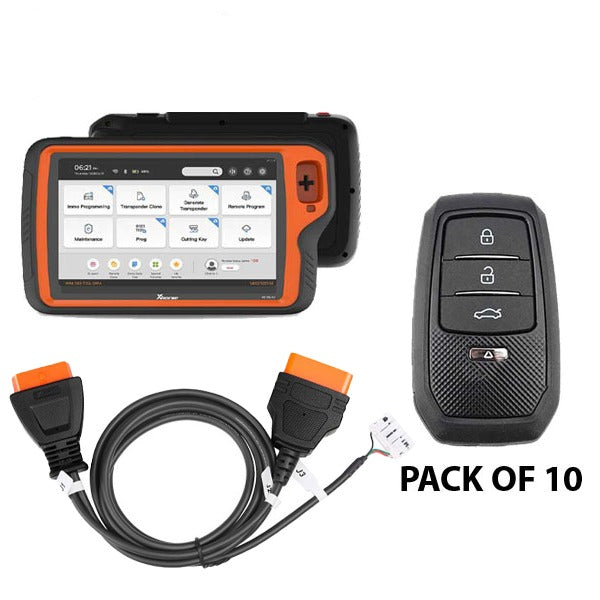Xhorse - VVDI Key Tool PLUS Tablet - ADVANCED PACKAGE + Toyota / Lexus XD8ASKGL Smart Key Adapter & Bypass Cables + 10 x XSTO01EN XM38 Universal Smart Keys