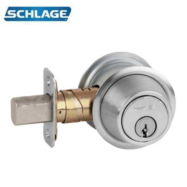 Schlage - B561P - One Way Deadbolt - Satin Chrome - C123 Keyway - Grade 2