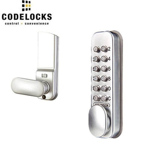 CodeLocks - CL160 - Mechanical Lock - Light Duty - Optional Backset - Tubular Mortise Latch - Silver Gray