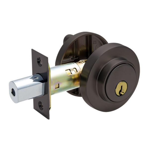 Premium Deadbolt - Single Cylinder - Entry - Round Rose - Aged Bronze - Grade 3 (SC1 /KW1)