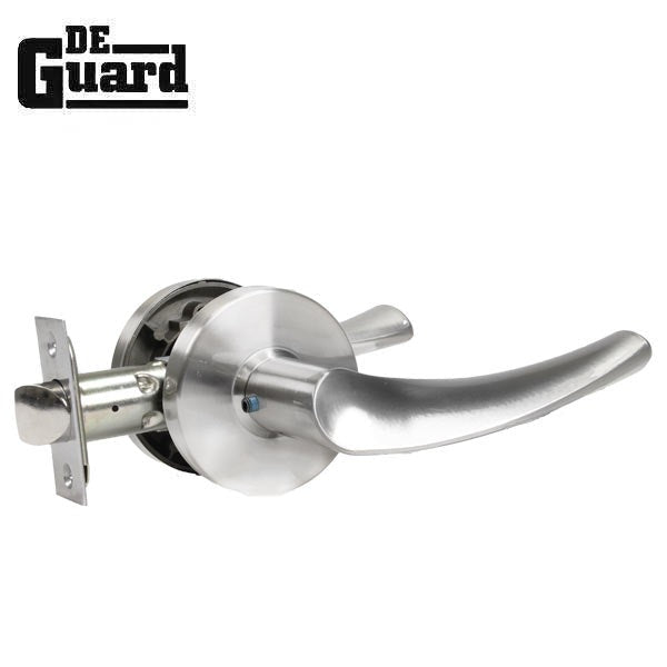 Contemporary Wave Lever Set - Passage - Round Rose - Satin Nickel - Grade 3