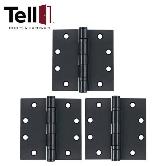 TELL - Ball Bearing Hinge - Heavy Duty - 4.5" x 4.5" - US19 - (3-Pack)