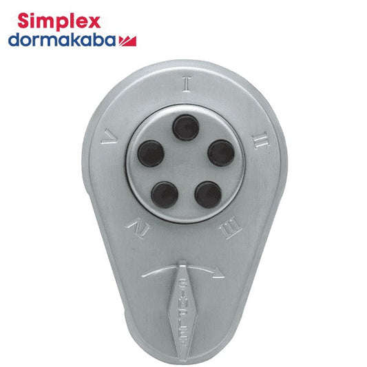 Simplex - 900 - Mechanical Pushbutton Deadbolt Lock - 1-3/4" to 2-1/8" Door Thickness - Satin Chrome