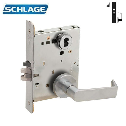 Schlage - L9026J - L Series Mortise Lock with Latchbolt - Less FSIC - Fire Rated - Satin Chrome - Grade 1