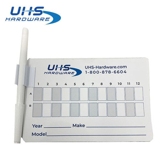 UHS Hardware - Magnetic Lock Decoding Chart w/ Dry Eraser Marker - 6" x 4"