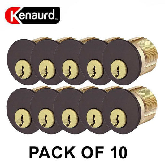 10 x Premium Mortise Cylinder - 1" - 10B - Oil Rubbed Bronze / Black - (SC1) (Pack of 10)