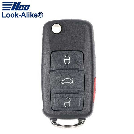 1998-2002 Volkswagen / 4-Button Flip Key / PN: NBG8137T / IJ0-959-753-F (AFTERMARKET)
