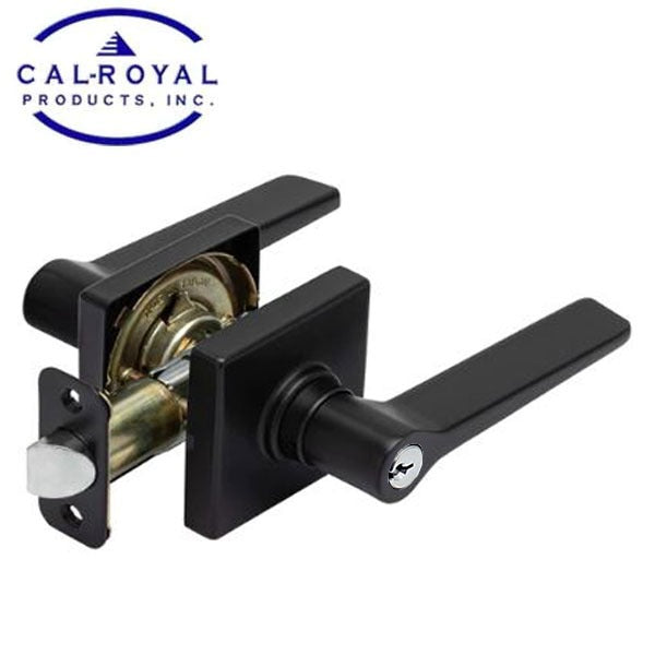 Cal-Royal - Challenger - Standard Duty Cylindrical Lever Set - Optional Function - "C" Keyway - Square Rose - Black - Grade 2