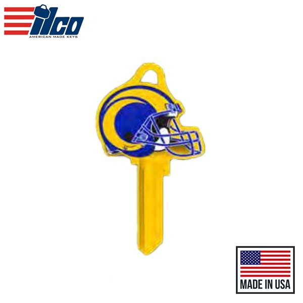 Ilco - NFL TeamKeys - Helmet Edition - Key Blank - Los Angeles Rams - KW1 (5 Pack)