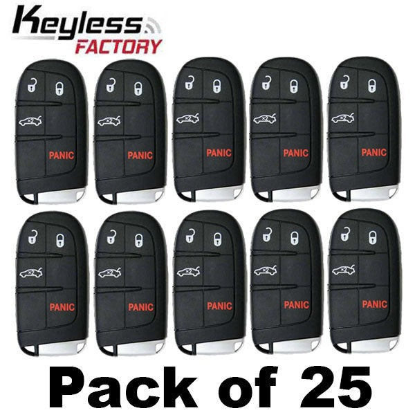 25 x 2015-2021 Dodge Chrysler / 4-Button Smart Key / PN: 68394196AA / M3M-40821302 M3N-40821302 (AFTERMARKET) (Bundle of 25)