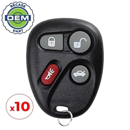 10 x 2000-2007 Chevrolet Cadillac / 4-Button Keyless Entry Remote / PN: 12223130 / L2C0005T(OEM Recase)