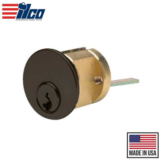 Ilco - 7075 - RIM Cylinder - 5 Pin - 1 1/8" - Schlage C - KA / KA2 - 10B - Oil Rubbed Bronze - Grade 1