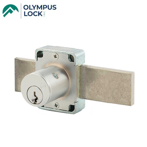 Olympus - 500M - Cabinet Door Deadbolt Lock - MRI Function - CCL R1 - 1-3/8" Cylinder Length - Long Bolt - Satin Chrome - Grade 1