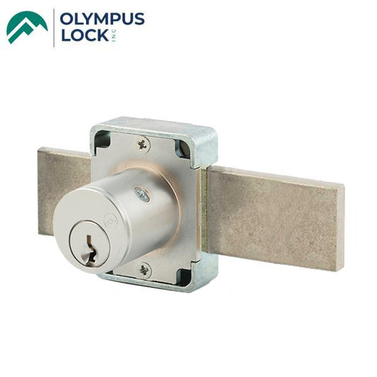 Olympus - 500M - Cabinet Door Deadbolt Lock - MRI Function - CCL R1 - 1-3/8" Cylinder Length - Long Bolt - Satin Chrome - Grade 1