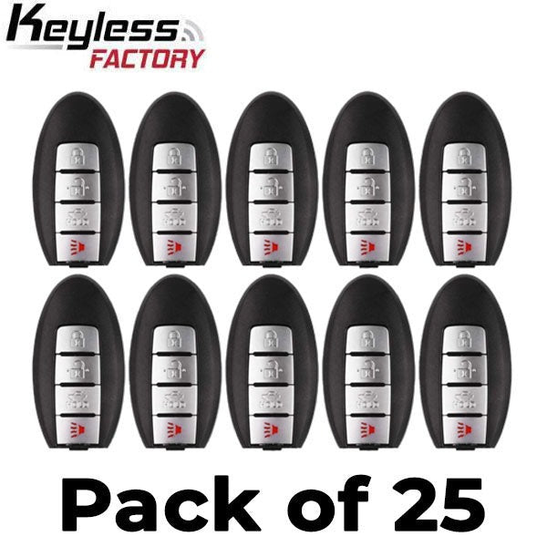 25 x 2013-2019 Nissan Sentra / Versa / Leaf / 4-Button Smart Key / PN: 285E3-3SG0D / CWTWB1U840 (AFTERMARKET) (Bundle of 25)