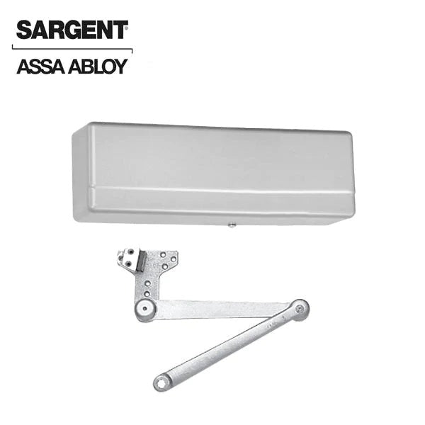 Sargent - 281 - Powerglide Cast Iron Door Closer - Back Check Function - Regular Duty Parallel Arm - Adjustable Size 1-6 - Plastic Cover - Aluminum - Fire Rated - Grade 1