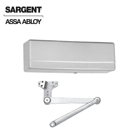 Sargent - 281 - Powerglide Cast Iron Door Closer - Back Check Function - Regular Duty Parallel Arm - Adjustable Size 1-6 - Plastic Cover - Aluminum - Fire Rated - Grade 1