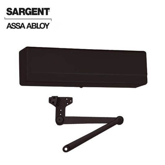 Sargent - 1431 - Powerglide Door Closer - Back Check Function - Heavy Duty Parallel Arm w/ Compression Stop - Adjustable Size 1-6 - Plastic Cover - Black Suede - Fire Rated - Grade 1