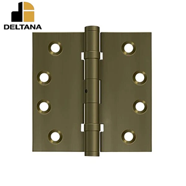 Deltana - 4" x 4" Square Hinge - Ball Bearing - NRP - Solid Brass - US10AN