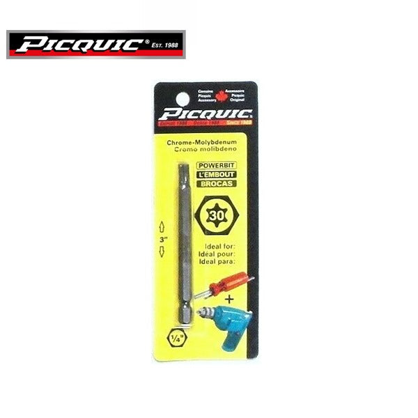 PICQUIC - 3" Length Powerbits - Optional Bit Sizes - Torx