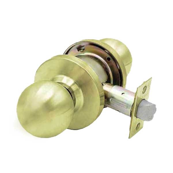 Commercial Door Knob Set - 2-3/4” Standard Backset - Polished Brass - Privacy - Grade 2
