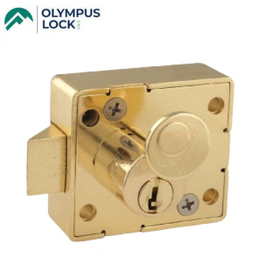 Olympus - E5 Series - Latchbolt Enclosure Lock For NEMA Metal Traffic Control Boxes - Keyed Alike - US3 Polished Brass