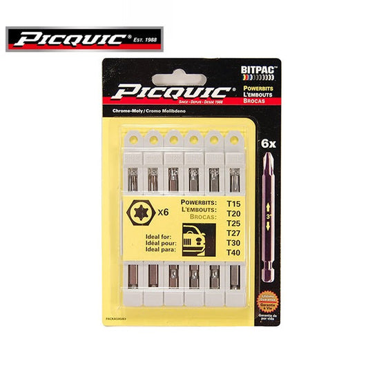 PICQUIC - Bitpac 95003 - Torx Set - T15 T20 T25 T27 T30 T40
