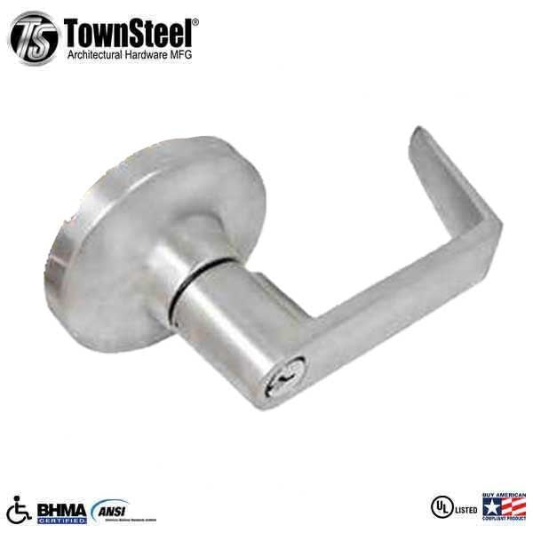 TownSteel - ED8900LS - Sectional Lever Trim - Storeroom - Nightlatch - LS Regal Lever - Non-Handed - 6-Pin Schlage Keyway - Compatible with Rim, SVR, LBR & 3 Point Push Bars - Satin Stainless - Grade 1