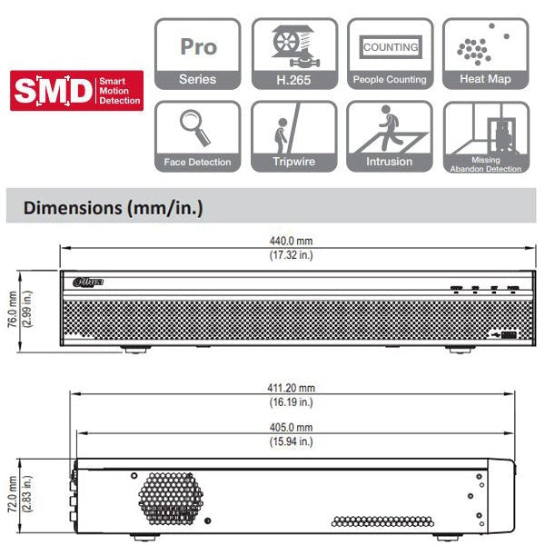 Dahua / 32-Channel / 12MP / Dual NIC NVR / 4 SATA / 4 TB HDD / DH-N54B5N4