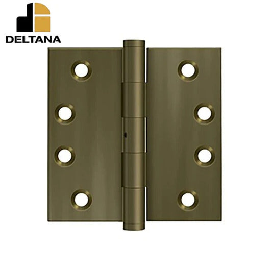Deltana - 4" x 4" Square Hinge - NRP - Solid Brass - US10AN