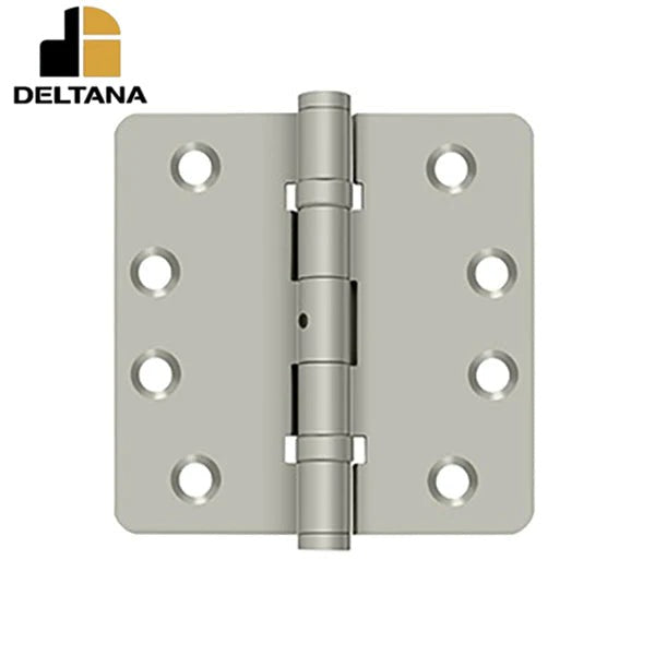 Deltana - 4" x 4" x 1/4" Radius Hinge - Ball Bearing - NRP - Solid Brass - 0.129 Thickness - Optional Finish
