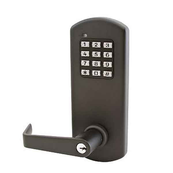 TownSteel - XCE2010S - Electronic Push Button Lever Set - Rigid Lever Set - Sentinel Lever - Dark Oxidized Bronze - Grade 1