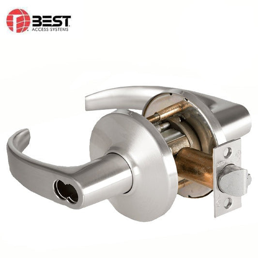 BEST - 9K37AB14D - Cylindrical Lock Lever Set - 14 Lever - SFIC Less Core - Satin Chrome - Entry(Entrance) - Grade 1