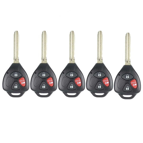 5 x Xhorse - Toyota Style / 3-Button Universal Remote Head Key for VVDI Key Tools (Wired) (Pack of 5)