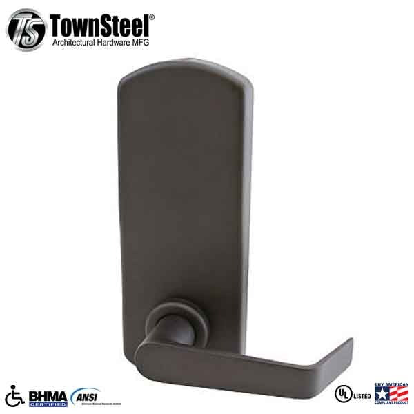 TownSteel - XCE2010S - Electronic Push Button Lever Set - Rigid Lever Set - Sentinel Lever - Dark Oxidized Bronze - Grade 1