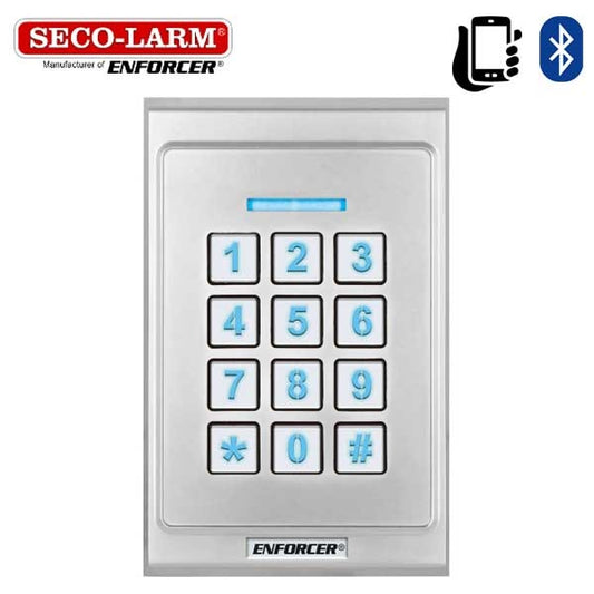 Seco-Larm - SK-B141-DQ - ENFORCER - Bluetooth Access Control Digital Keypad - Single Gang - 1100 Users - Weatherproof - Vandal Resistant - Outdoor