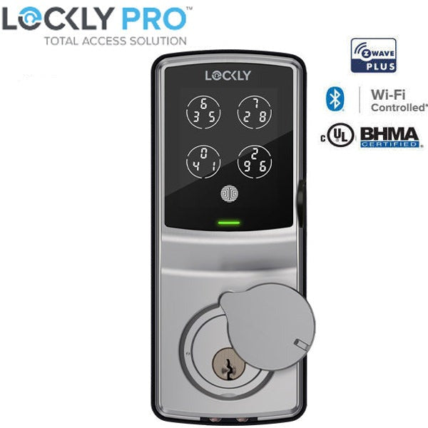 Lockly Guard - DEADBOLT 728FZ - Fingerprint Z-Wave Smart Lock - Keypad - Biometric Fingerprint-Bluetooth App Controlled - Satin Nickel