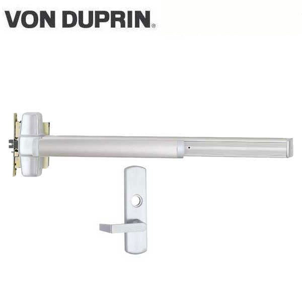 Von Duprin - 9875 - Mortise Lock Exit Device - 06 Lever - Night Latch - 3' Long - Less Core - RHR - Satin Chrome - Grade 1