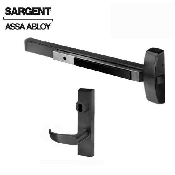 Sargent - 8876F - Rim Exit Rod - Fail Secure - Less Cylinder - Optional Rail Size - Black Suede - Fired Rated - 24VDC - Grade 1