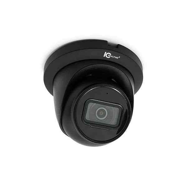 IC Realtime - IPEL-E80F-IRB2 / 8MP IP Indoor/Outdoor Mid-Size Eyeball Dome Camera / Blck Housing / Fixed 2.8mm Lens. 98.4 FT Smart IR. POE CAPABLE / AI