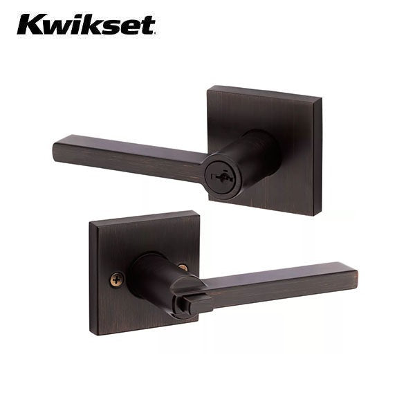 Kwikset - Halifax Lever Set - Square Rose - Optional Finish - Optional Function - SC1 - SmartKey Technology - Grade 2