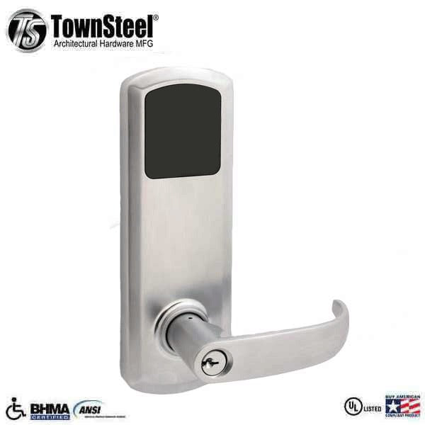 TownSteel - E-Genius 5000 - Interconnected Electronic Touch Keypad Lock - Entry - RFID & Wi-Fi - 4" - On Center - Right Handed - Optional Backset - Satin Chrome - Grade 1