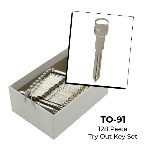AeroLock - TO-91 - GM - Door Locks Try-Out Key Set - GM39 - 128 Keys