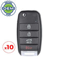 10 x 2016-2020 Kia Optima / 4-Button Flip Key / PN: 95430-D4010 / SY5JFRGE04 (OEM Recase)