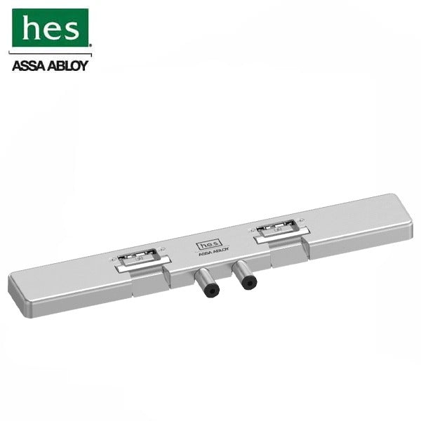 HES - 9200N - Electric Strike - 12/24VDC - Safe/Secure - 4-5/8" Centered Keeper Spacing - For Glass Double Doors - Satin Stainless Steel 630/US32D Finish