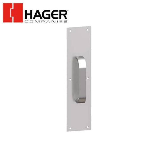 Hager - 31G - Pull Plate Square Corner 30S x 1 - 4" x 16" Satin Stainless Steel
