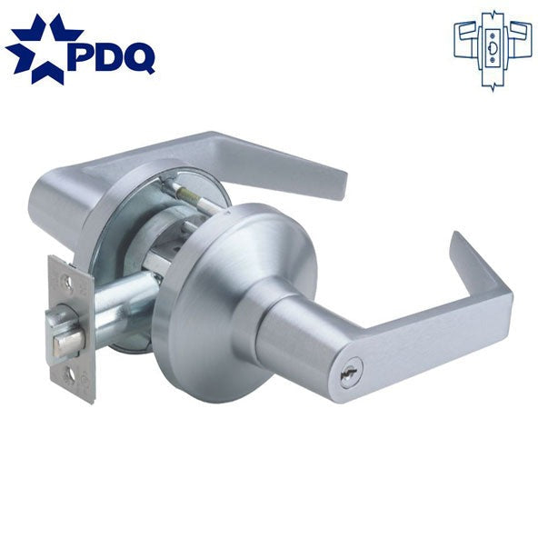 PDQ - GT-126 - Mechanical Cylindrical Lock - Heavy Duty - Philadelphia Lever - Passage - 2-3/4" Backset - Satin Chrome - Grade 1